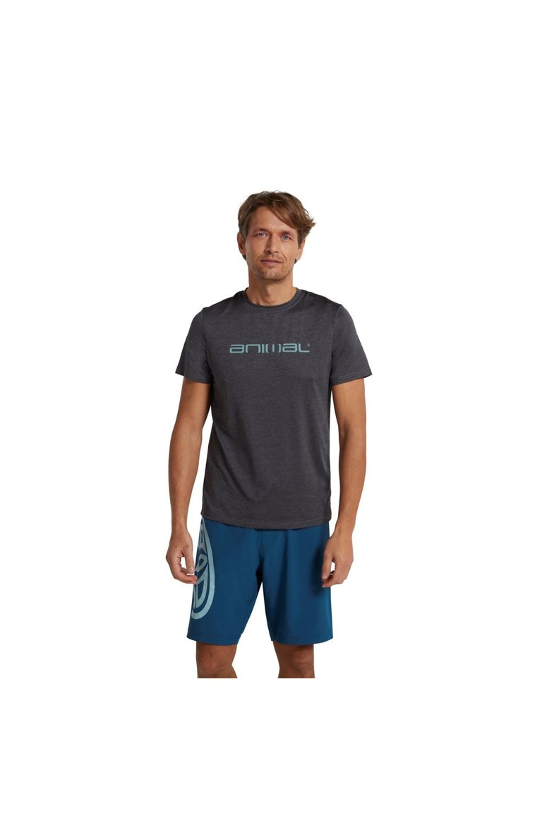 Mens Latero Logo Swimming T-Shirt - Charcoal - Charcoal