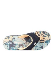 Womens/Ladies Leaf Print Recycled Flip Flops