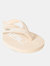 Womens/Ladies Logo Recycled Flip Flops - Beige/White