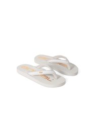 Womens/Ladies Logo Recycled Flip Flops - Gray/Gold - Gray/Gold