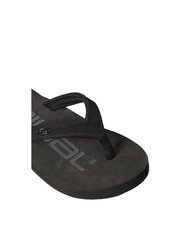 Womens/Ladies Logo Recycled Flip Flops - Jet Black