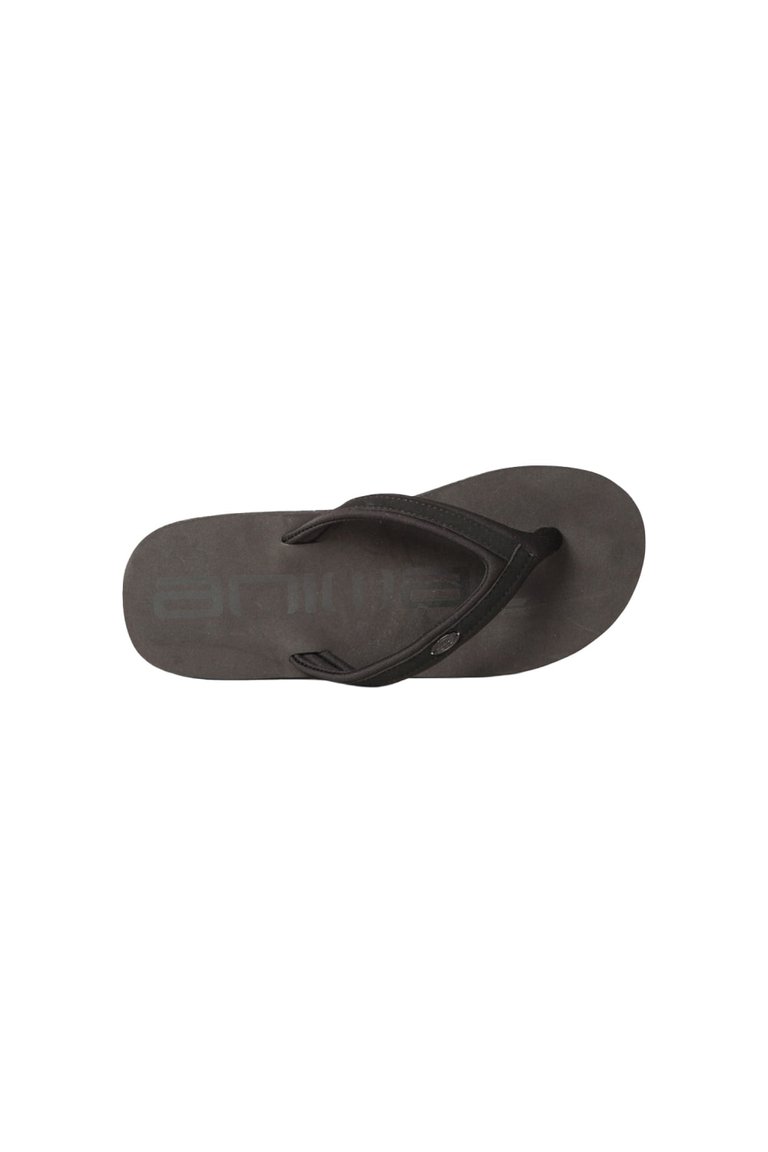 Womens/Ladies Logo Recycled Flip Flops - Jet Black