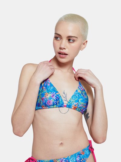Animal Womens/Ladies Riviera Printed Recycled Bikini Top - Blue product