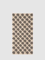 Bahia Towel - Beige Monogram Print