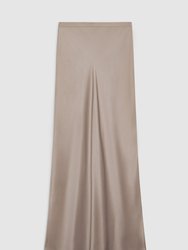 Bar Silk Maxi Skirt - Taupe