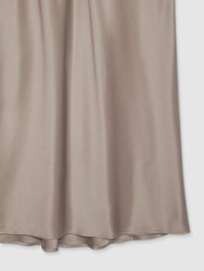 Bar Silk Maxi Skirt - Taupe