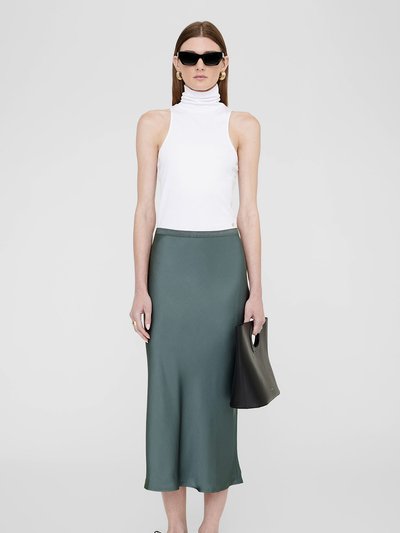 ANINE BING Bar Silk Skirt - Dark Sage product