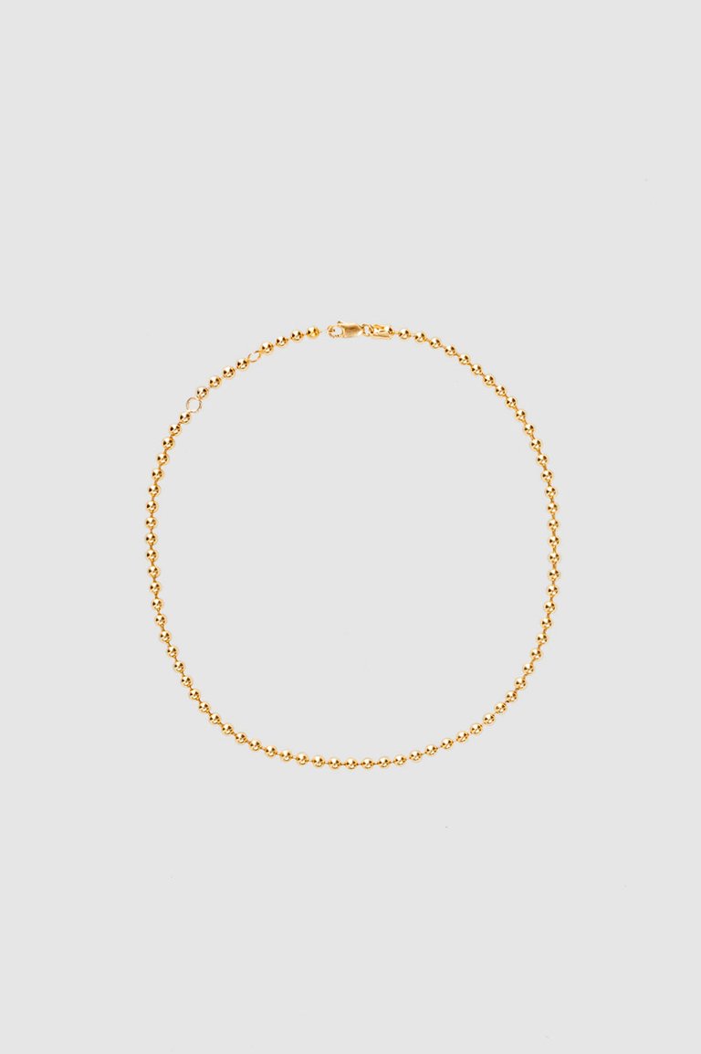 Beaded Necklace - Gold - Gold