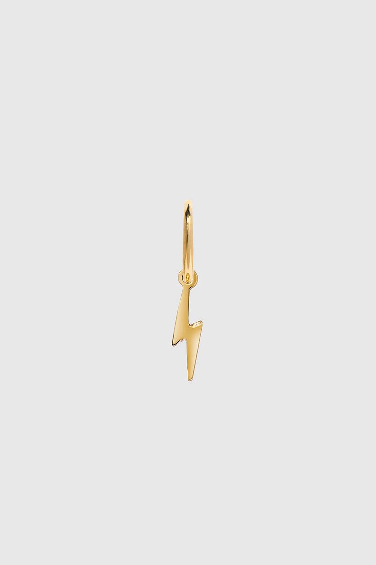 Bolt Charm Hoop Earring - Gold - Gold