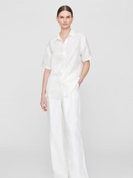 Bruni Shirt - White Linen Blend - White