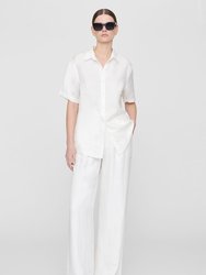 Carrie Pant - White Linen Blend - White