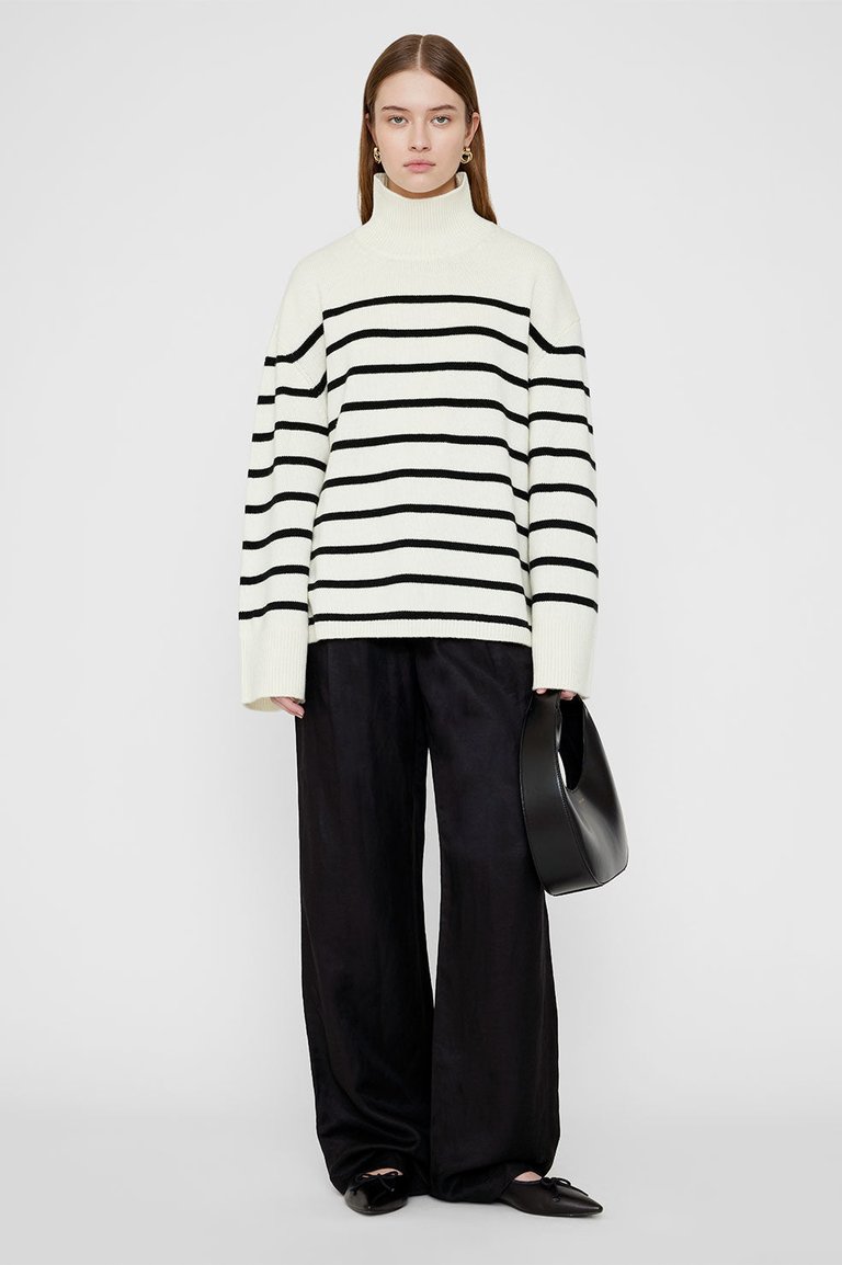 Courtney Sweater - Ivory and Black Stripe - Ivory And Black Stripe