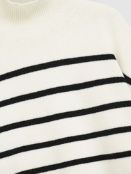 Courtney Sweater - Ivory and Black Stripe