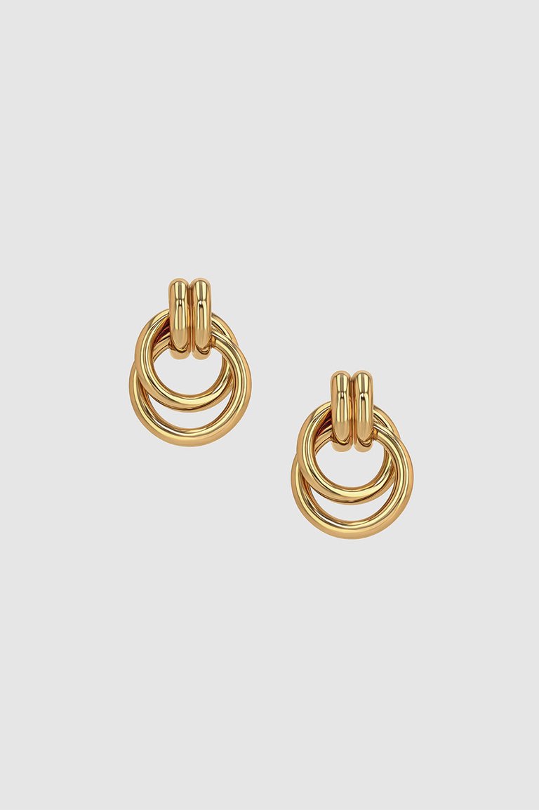 Double Knot Earrings - Gold - Gold