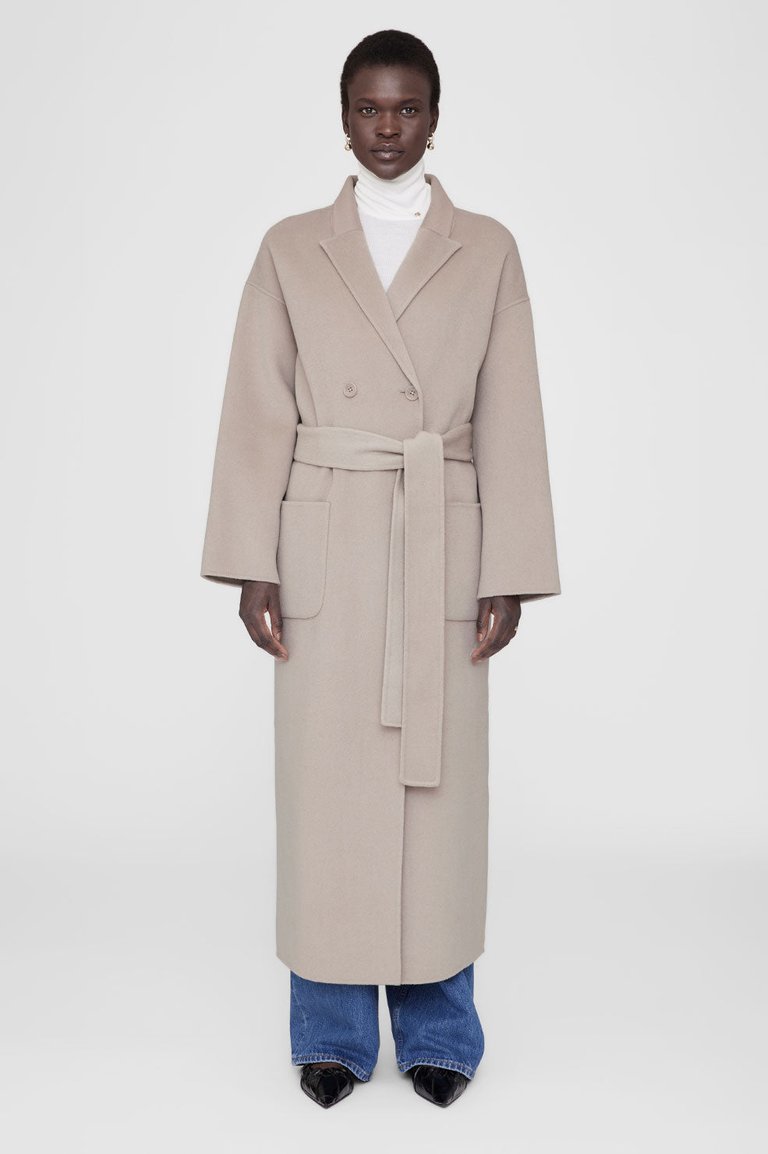 Dylan Maxi Coat - Taupe Cashmere Blend - Taupe Cashmere Blend