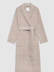 Dylan Maxi Coat - Taupe Cashmere Blend