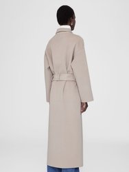 Dylan Maxi Coat - Taupe Cashmere Blend