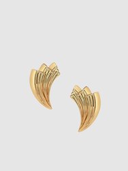 Fan Earrings - Gold - Gold