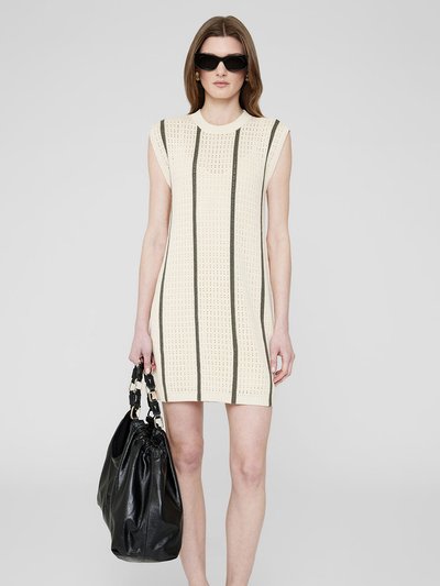 ANINE BING Lanie Dress - Ivory And Army Green Stripe product
