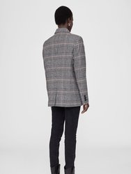 Madeleine Blazer - Grey And Red Plaid