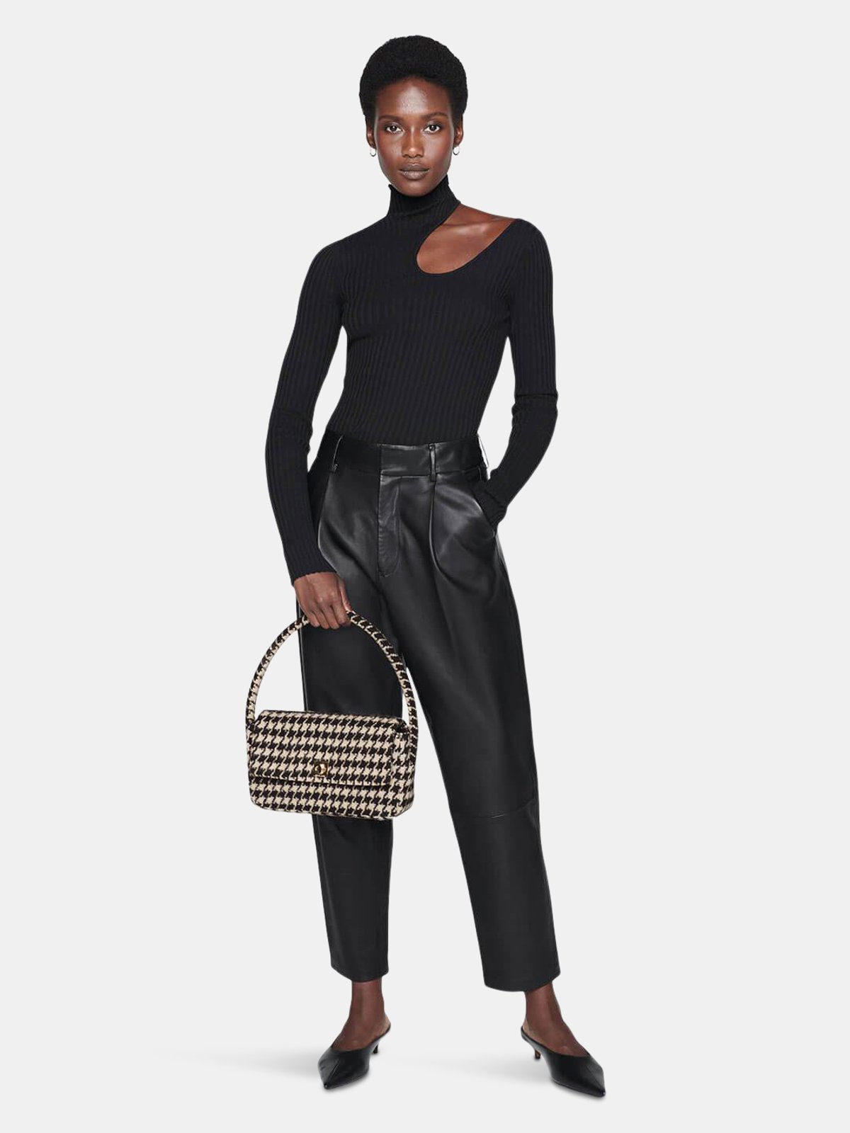 Anine Bing NICO BAG - HOUNDSTOOTH