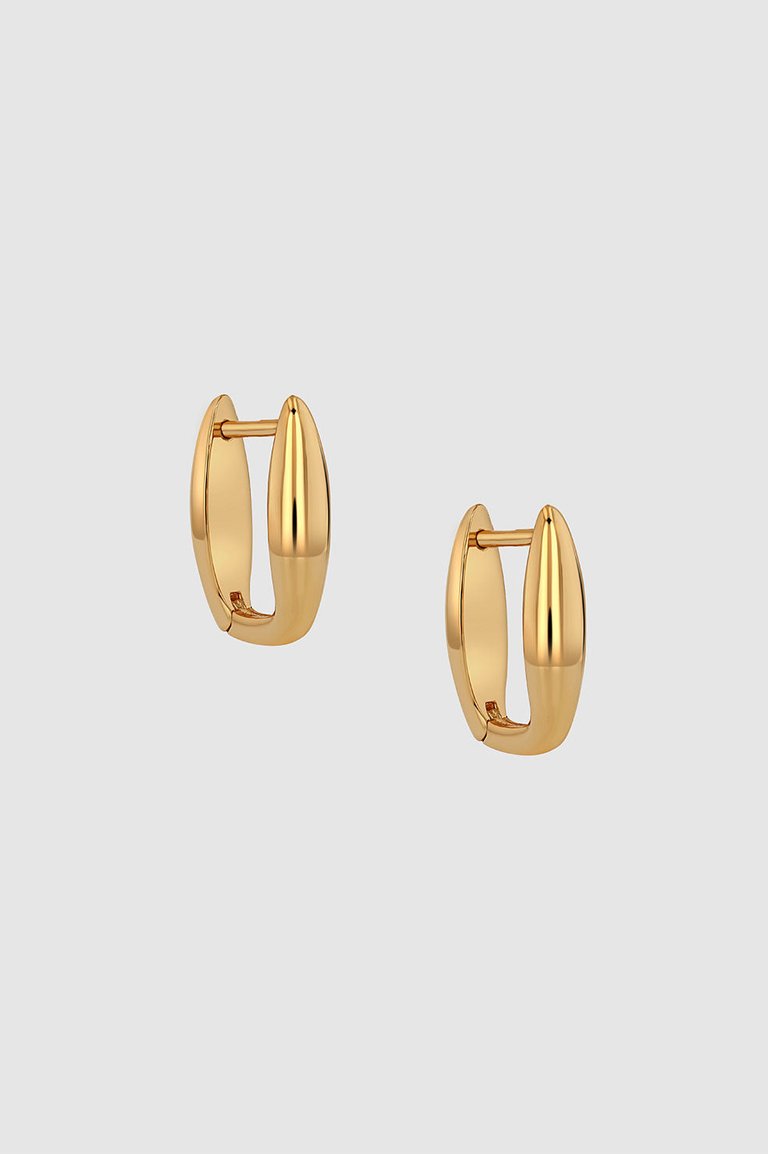 Oval Link Earrings - Gold - Gold