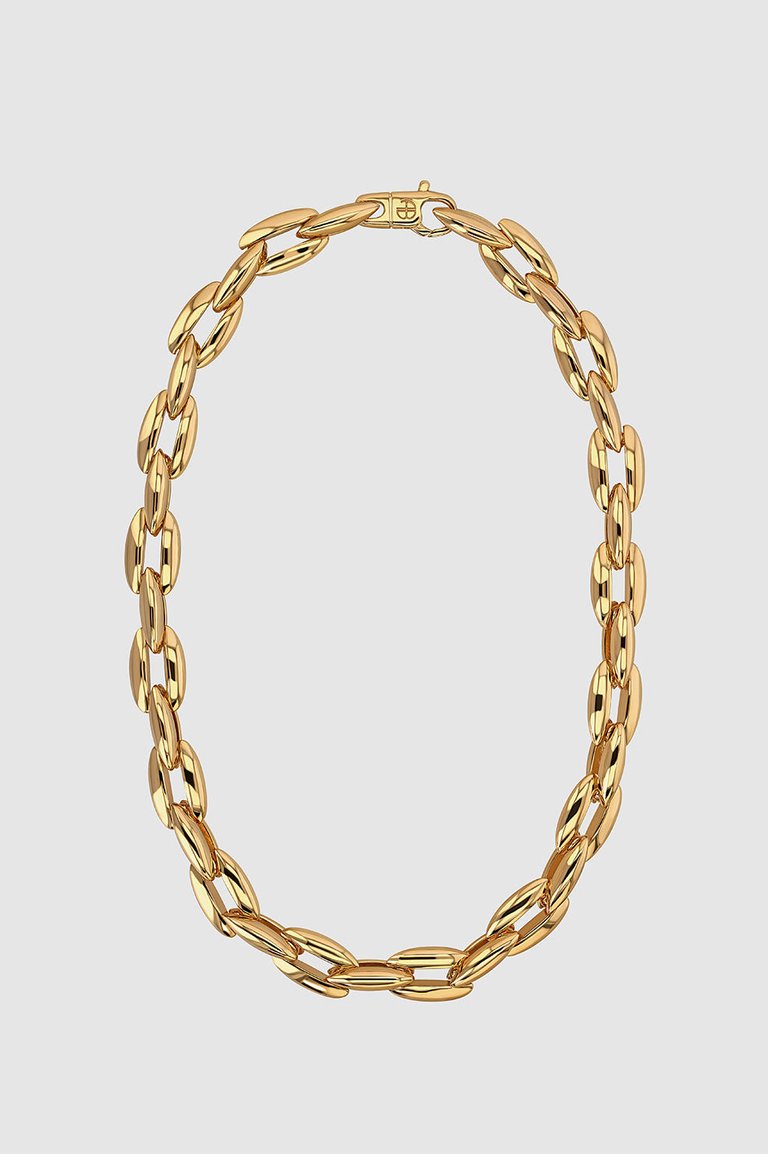 Oval Link Necklace - Gold - Gold