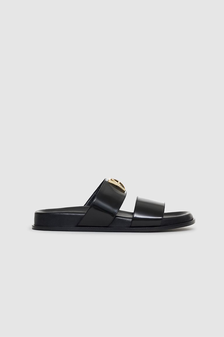 Parker Slides Monogram - High Shine Black - High-Shine Black