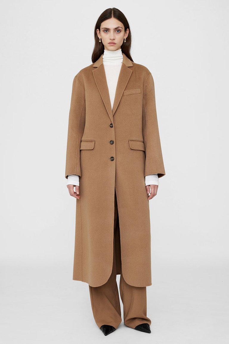 Quinn Coat - Camel Cashmere Blend - Camel Cashmere Blend