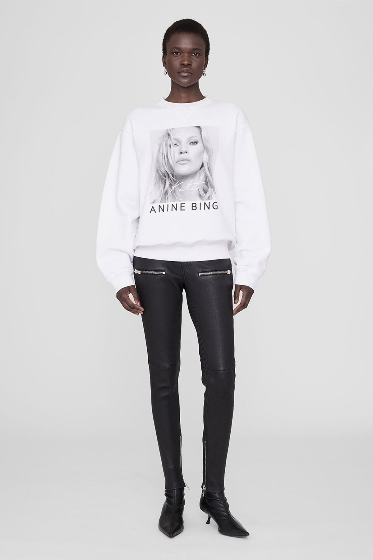 ANINE BING White Ramona Sweatshirt Kate Moss White Verishop