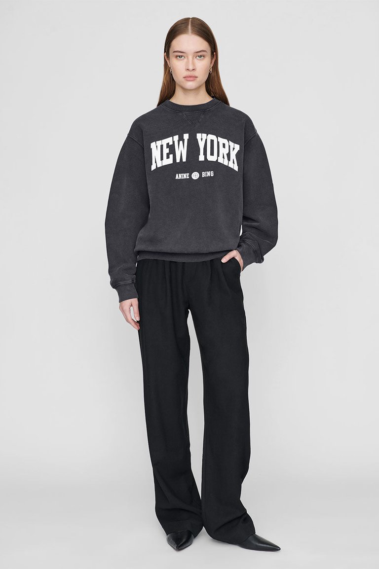 Ramona Sweatshirt University New York - Washed Black - Washed Black