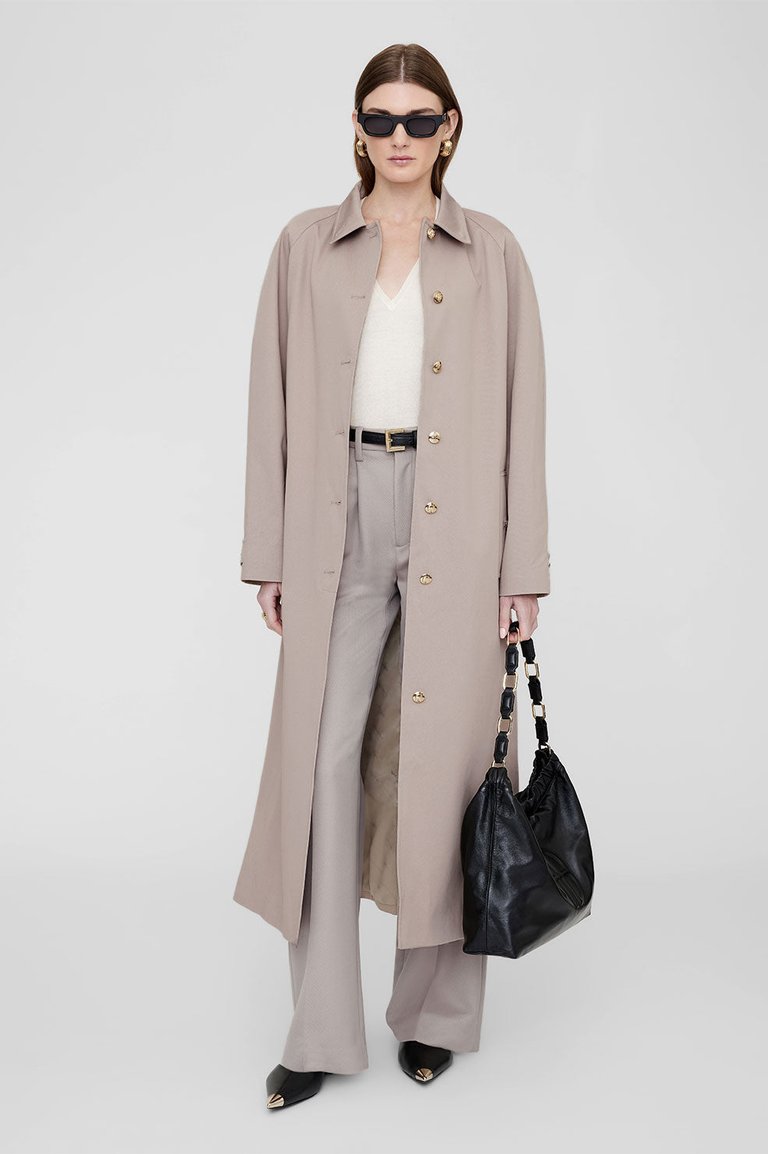 Randy Maxi Trench Coat - Taupe - Taupe