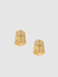 Ribbed Earrings - Gold - Gold