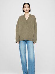 Rosie V Neck Sweater - Olive - Olive