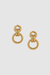 Round Link Drop Earrings - Gold - Gold
