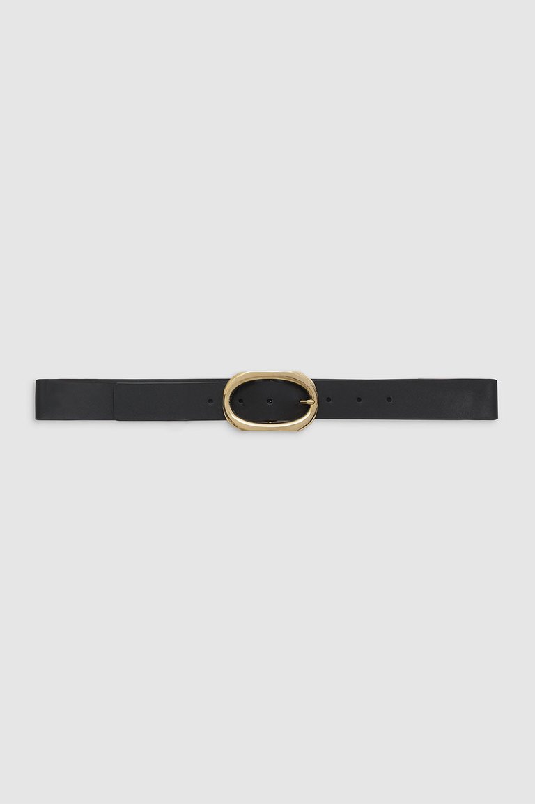 Signature Link Belt - Black With Gold - Black