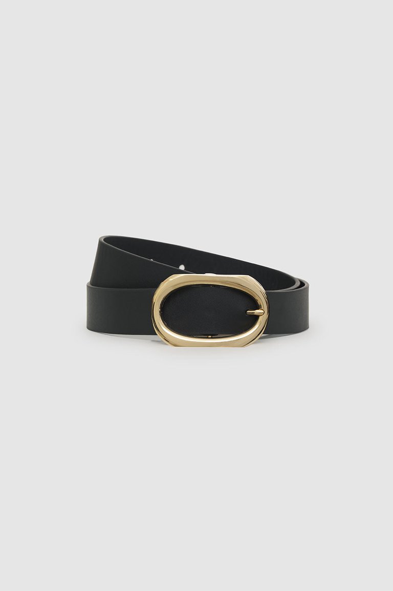 Signature Link Belt - Black With Gold