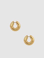 Small Bold Link Hoops - Gold - Gold