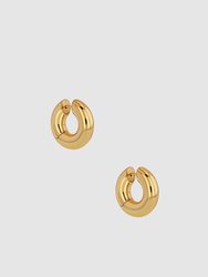 Small Bold Link Hoops - Gold