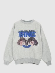 Vintage Bing Sweatshirt - Heather Grey With Blue