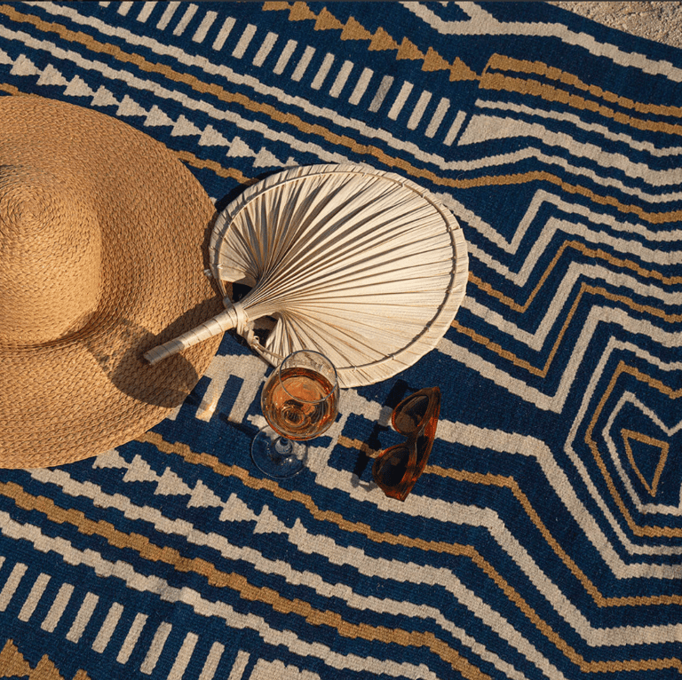 Traditional Hallucination - Woven Kilim Dk3 - Blue