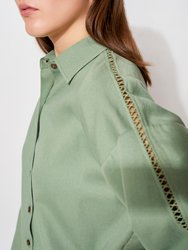 Alyvia Collared Short Shirt - Olive