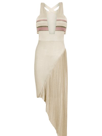 ANJUM KHAN Anabella Asymmetric Knit Dress With Back-Strap Detail product