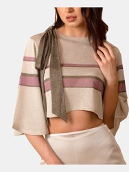 Avinna Bow-Tie Crop Knit Top