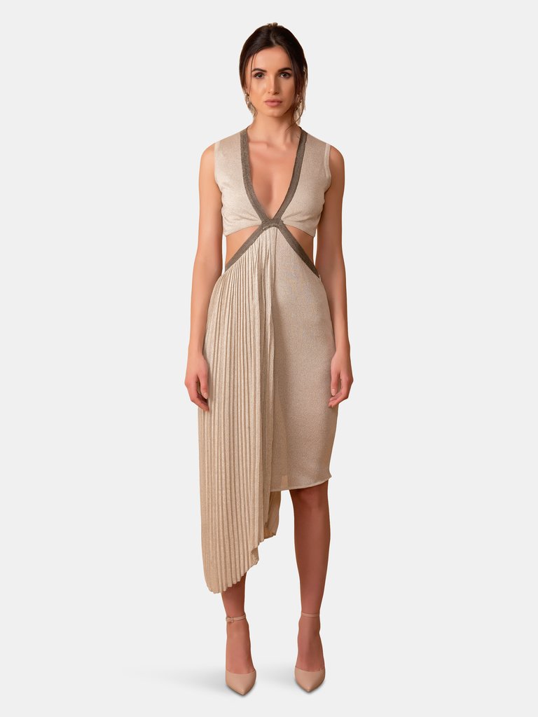 Chloe Asymmetric Plunging Knit Dress