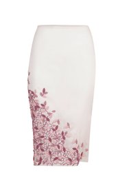 Fiorello See-Through Embroidered Skirt - Ivory