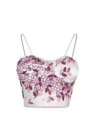 Gloria Embroidered Bustier Top - White