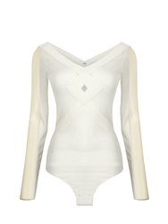 Grecia White Crossover Knit Top - White