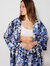 Oasis Printed Kimono Robe - Blue Black