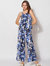 Oasis Printed Wide-leg Lounge Set - Blue Black